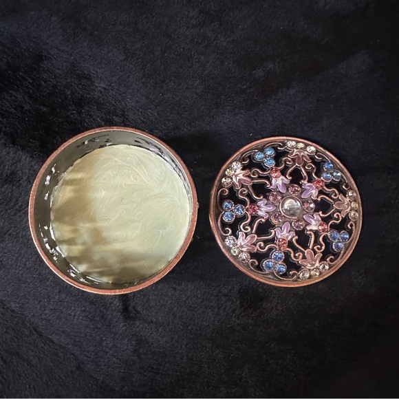Jeweled Metal Trinket Box - Picture 4 of 10
